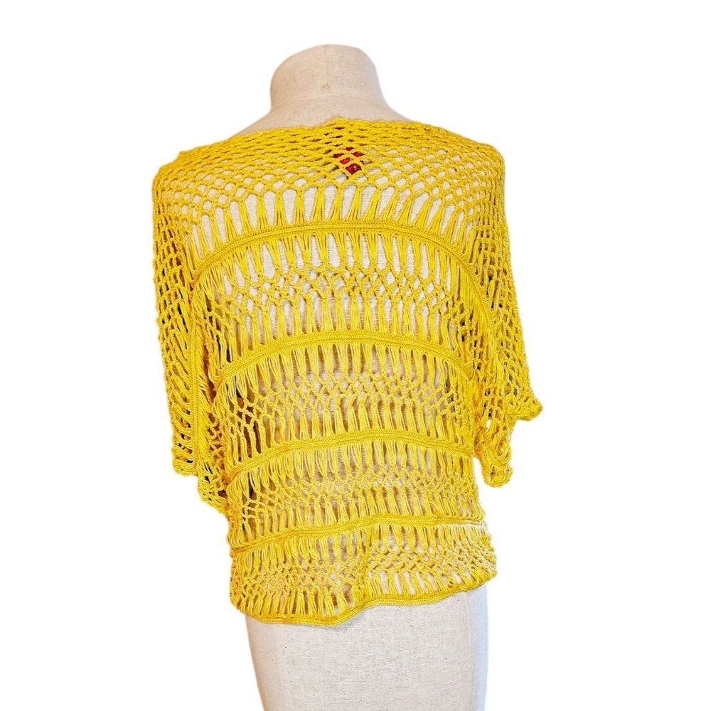 Apple Bottom Crochet top size Large yellow‎ cropped y2k - Picture 2 of 10